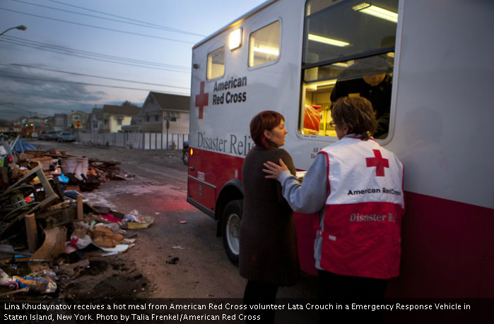 Donate to Sandy relief efforts. Pictured: American Red Cross